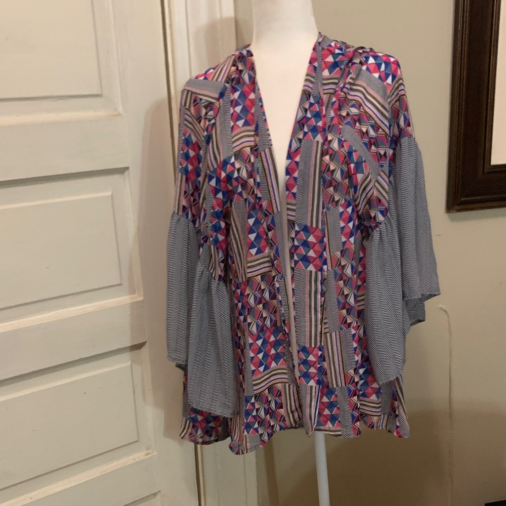 Geometric Patterned Women's kimono wrap large excellent condition